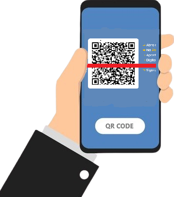 Aponte a câmera com leitor de Qr Code do seu Banco QR Code Pix